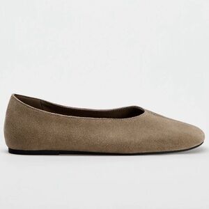 Zara Taupe Suede Loafers